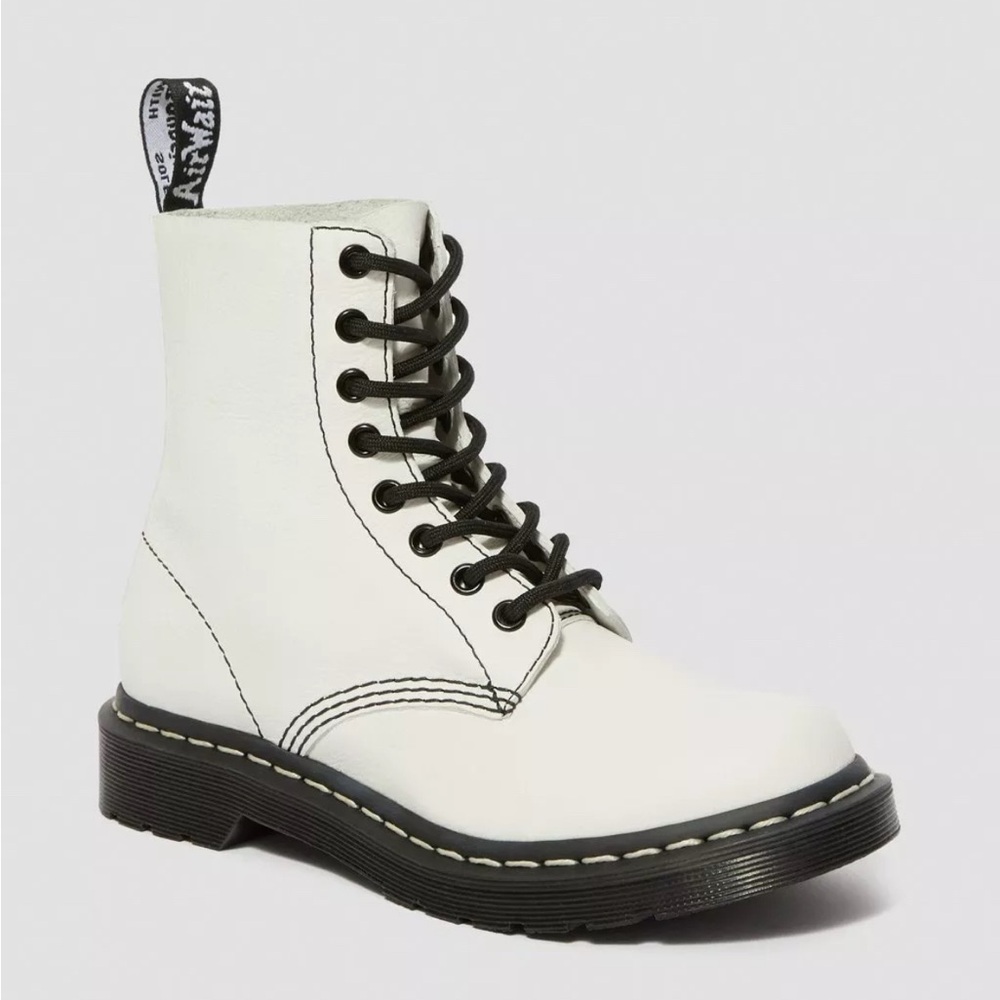 Doc Martens 1460 Pascal Black Optical White Virginia Boots Size 37